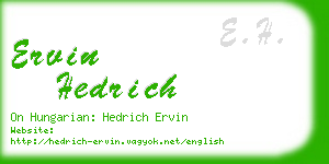 ervin hedrich business card